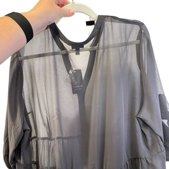 Nwt 2/2x Torrid Lexie Gray Hi-Lo Chiffon Tunic Size #11437435 - Picture 9 of 14